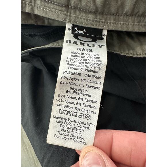 Oakley Performance Pants Nylon Flex Fit Black Size 28x28 Split Hem Womens - Picture 7 of 13